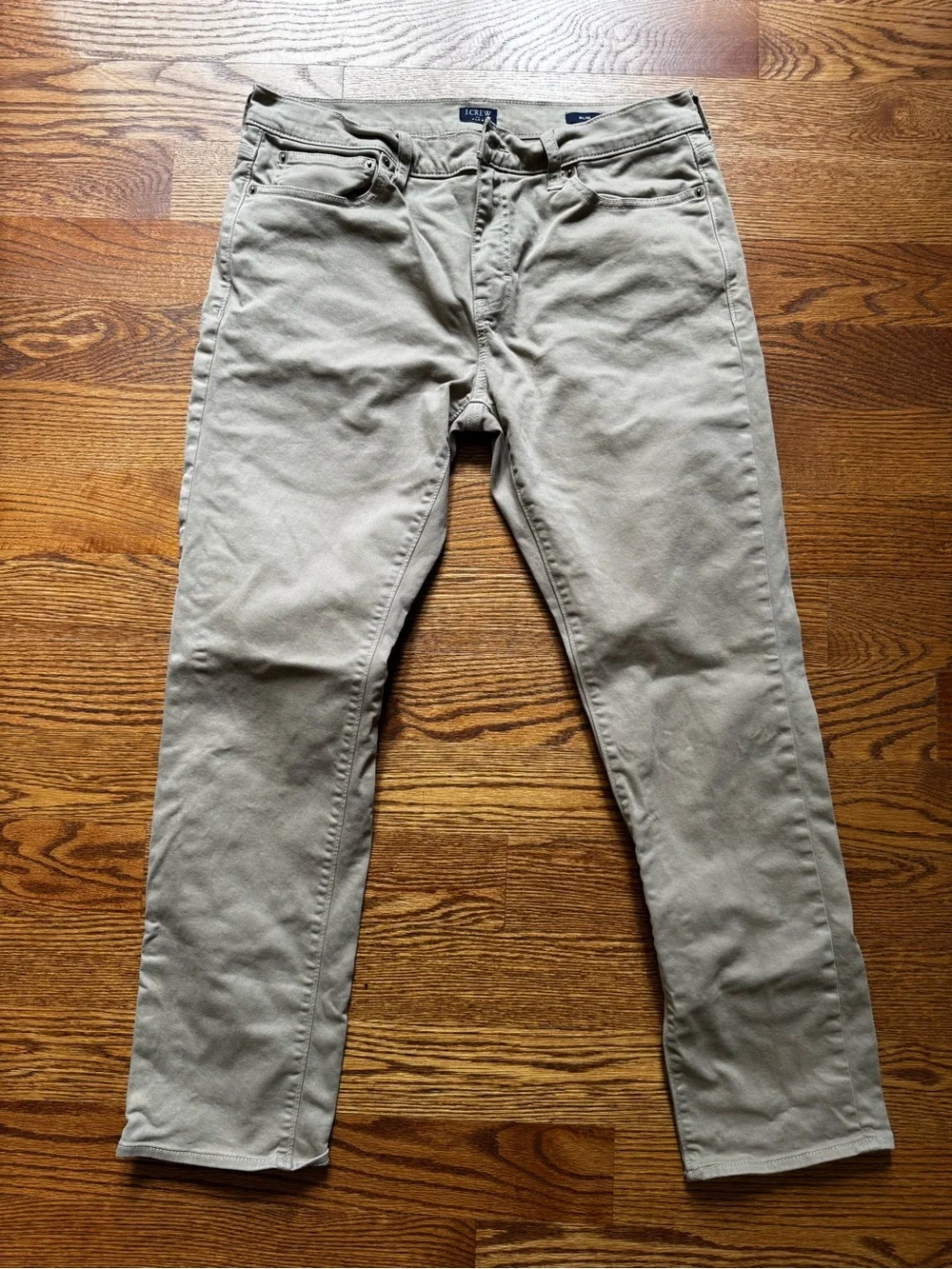 J.Crew Flex Slim Fit Garment Dyed 5 Pocket Pants 34x30 Taupe